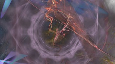 Fantezi kaotik renkli fraktal desen. Soyut Fraktal şekiller. 3D render resimde arka plan veya duvar kağıdı