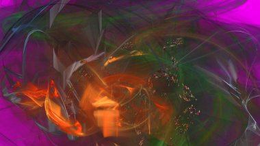 Fantezi kaotik renkli fraktal desen. Soyut Fraktal şekiller. 3D render resimde arka plan veya duvar kağıdı