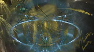 Fantezi kaotik renkli fraktal desen. Soyut Fraktal şekiller. 3D render resimde arka plan veya duvar kağıdı