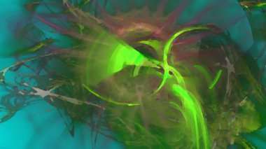 Fantezi kaotik renkli fraktal desen. Soyut Fraktal şekiller. 3D render resimde arka plan veya duvar kağıdı