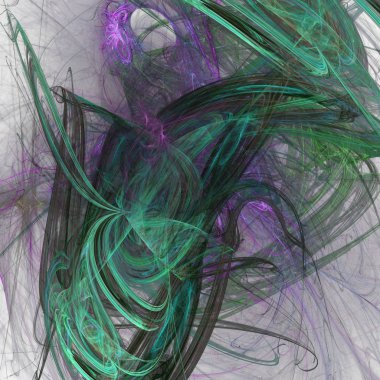 Fantezi kaotik renkli fraktal desen. Soyut Fraktal şekiller. 3D render resimde arka plan veya duvar kağıdı