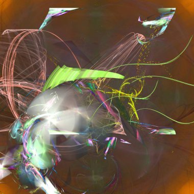 Fantezi kaotik renkli fraktal desen. Soyut Fraktal şekiller. 3D render resimde arka plan veya duvar kağıdı