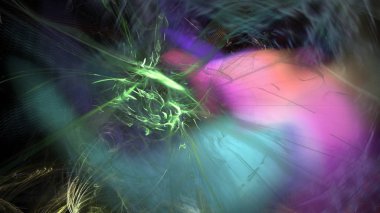 Fantezi kaotik renkli fraktal desen. Soyut Fraktal şekiller. 3D render resimde arka plan veya duvar kağıdı