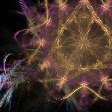 Fantezi kaotik renkli fraktal desen. Soyut Fraktal şekiller. 3D render resimde arka plan veya duvar kağıdı