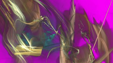 Fantezi kaotik renkli fraktal desen. Soyut Fraktal şekiller. 3D render resimde arka plan veya duvar kağıdı