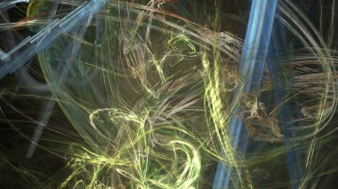 Fantezi kaotik renkli fraktal desen. Soyut Fraktal şekiller. 3D render resimde arka plan veya duvar kağıdı