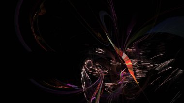 Fantezi kaotik renkli fraktal desen. Soyut Fraktal şekiller. 3D render resimde arka plan veya duvar kağıdı