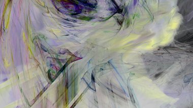 Fantezi kaotik renkli fraktal desen. Soyut Fraktal şekiller. 3D render resimde arka plan veya duvar kağıdı