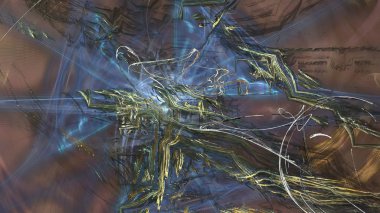 Fantezi kaotik renkli fraktal desen. Soyut Fraktal şekiller. 3D render resimde arka plan veya duvar kağıdı