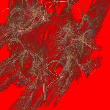 Fantezi kaotik renkli fraktal desen. Soyut Fraktal şekiller. 3D render resimde arka plan veya duvar kağıdı