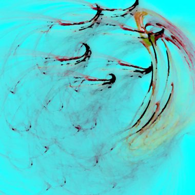 Fantezi kaotik renkli fraktal desen. Soyut Fraktal şekiller. 3D render resimde arka plan veya duvar kağıdı