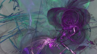 Fantezi kaotik renkli fraktal desen. Soyut Fraktal şekiller. 3D render resimde arka plan veya duvar kağıdı