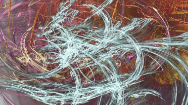 Fantezi kaotik renkli fraktal desen. Soyut Fraktal şekiller. 3D render resimde arka plan veya duvar kağıdı