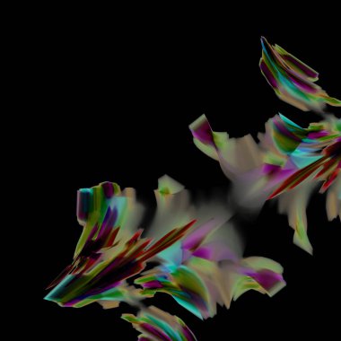 Fantezi kaotik renkli fraktal desen. Soyut Fraktal şekiller. 3D render resimde arka plan veya duvar kağıdı