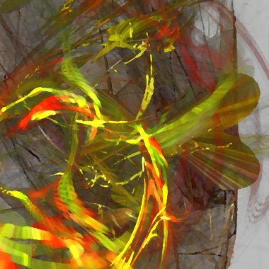 Fantezi kaotik renkli fraktal desen. Soyut Fraktal şekiller. 3D render resimde arka plan veya duvar kağıdı