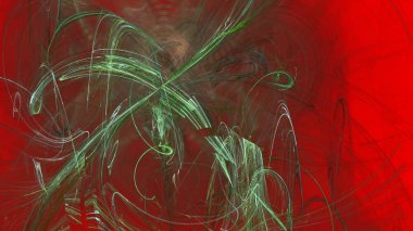 Fantezi kaotik renkli fraktal desen. Soyut Fraktal şekiller. 3D render resimde arka plan veya duvar kağıdı