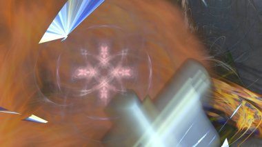 Fantezi kaotik renkli fraktal desen. Soyut Fraktal şekiller. 3D render resimde arka plan veya duvar kağıdı