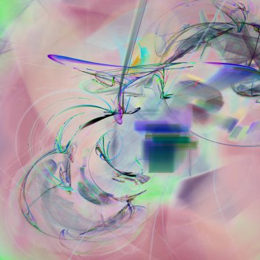 Fantezi kaotik renkli fraktal desen. Soyut Fraktal şekiller. 3D render resimde arka plan veya duvar kağıdı