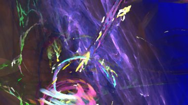 Fantezi kaotik renkli fraktal desen. Soyut Fraktal şekiller. 3D render resimde arka plan veya duvar kağıdı