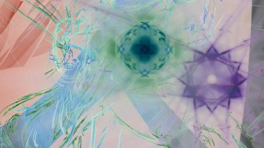 Fantezi kaotik renkli fraktal desen. Soyut Fraktal şekiller. 3D render resimde arka plan veya duvar kağıdı