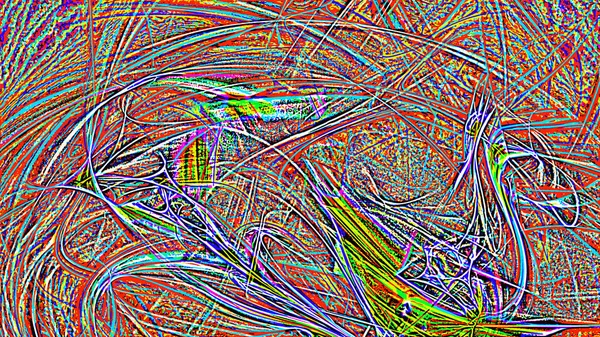 幻想中混乱的五颜六色的分形图案。抽象分形形状。3d 渲染插图背景或壁纸 — 图库照片