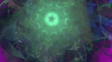 Fantezi kaotik renkli fraktal desen. Soyut Fraktal şekiller. 3D render resimde arka plan veya duvar kağıdı