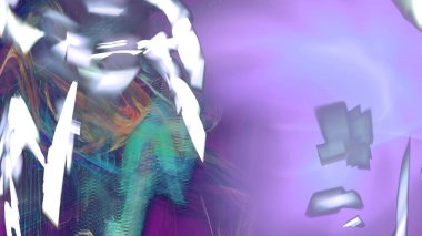 Fantezi kaotik renkli fraktal desen. Soyut Fraktal şekiller. 3D render resimde arka plan veya duvar kağıdı