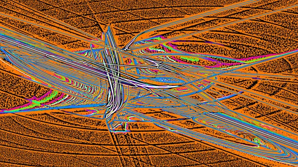 Fantasie chaotische kleurrijke fractale patroon. Abstracte fractale vormen. 3D rendering afbeelding achtergrond of behang — Stockfoto