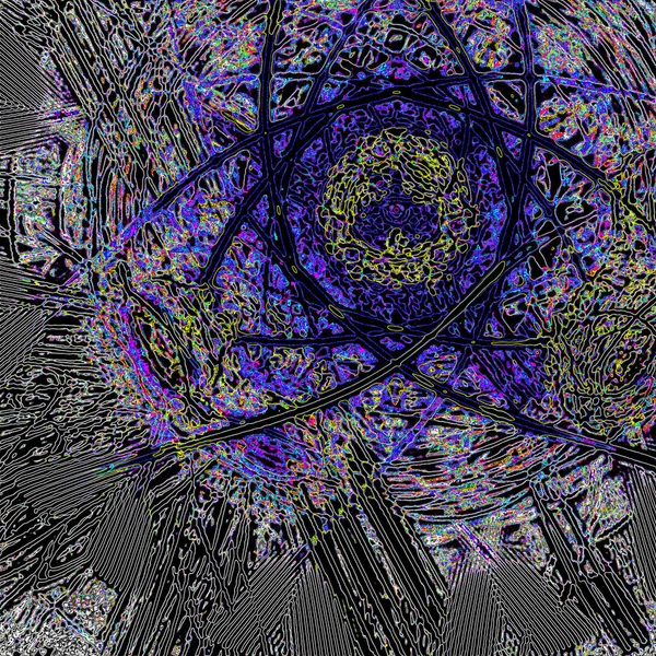 Fantasie chaotische kleurrijke fractale patroon. Abstracte fractale vormen. 3D rendering afbeelding achtergrond of behang — Stockfoto