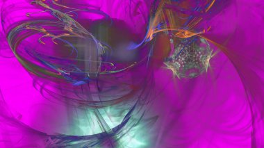 Fantezi kaotik renkli fraktal desen. Soyut Fraktal şekiller. 3D render resimde arka plan veya duvar kağıdı