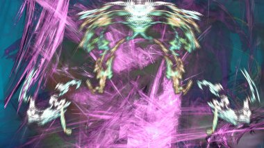 Fantezi kaotik renkli fraktal desen. Soyut Fraktal şekiller. 3D render resimde arka plan veya duvar kağıdı