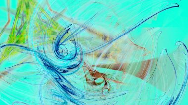 Fantezi kaotik renkli fraktal desen. Soyut Fraktal şekiller. 3D render resimde arka plan veya duvar kağıdı