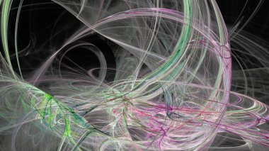 Fantezi kaotik renkli fraktal desen. Soyut Fraktal şekiller. 3D render resimde arka plan veya duvar kağıdı