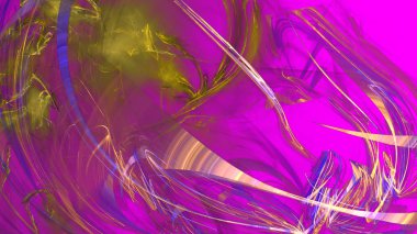 Fantezi kaotik renkli fraktal desen. Soyut Fraktal şekiller. 3D render resimde arka plan veya duvar kağıdı