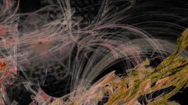 Fantezi kaotik renkli fraktal desen. Soyut Fraktal şekiller. 3D render resimde arka plan veya duvar kağıdı
