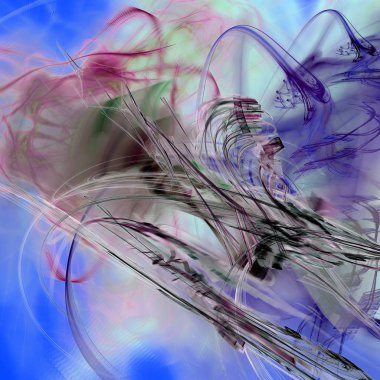 Fantezi kaotik renkli fraktal desen. Soyut Fraktal şekiller. 3D render resimde arka plan veya duvar kağıdı