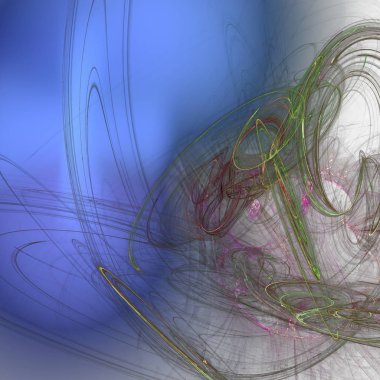 Fantezi kaotik renkli fraktal desen. Soyut Fraktal şekiller. 3D render resimde arka plan veya duvar kağıdı