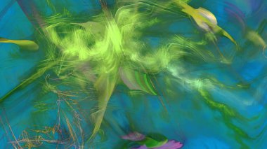 Fantezi kaotik renkli fraktal desen. Soyut Fraktal şekiller. 3D render resimde arka plan veya duvar kağıdı