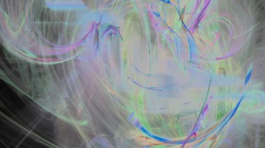 Fantezi kaotik renkli fraktal desen. Soyut Fraktal şekiller. 3D render resimde arka plan veya duvar kağıdı