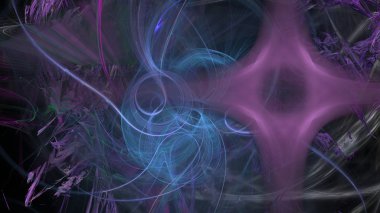 Fantezi kaotik renkli fraktal desen. Soyut Fraktal şekiller. 3D render resimde arka plan veya duvar kağıdı