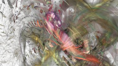 Fantezi kaotik renkli fraktal desen. Soyut Fraktal şekiller. 3D render resimde arka plan veya duvar kağıdı