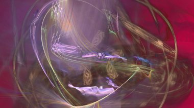 Fantezi kaotik renkli fraktal desen. Soyut Fraktal şekiller. 3D render resimde arka plan veya duvar kağıdı