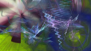 Fantezi kaotik renkli fraktal desen. Soyut Fraktal şekiller. 3D render resimde arka plan veya duvar kağıdı