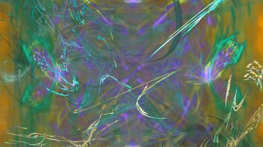 Fantezi kaotik renkli fraktal desen. Soyut Fraktal şekiller. 3D render resimde arka plan veya duvar kağıdı