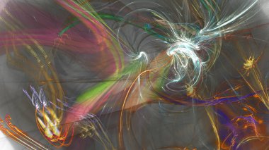 Fantezi kaotik renkli fraktal desen. Soyut Fraktal şekiller. 3D render resimde arka plan veya duvar kağıdı