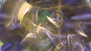 Fantezi kaotik renkli fraktal desen. Soyut Fraktal şekiller. 3D render resimde arka plan veya duvar kağıdı