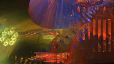 Fantezi kaotik renkli fraktal desen. Soyut Fraktal şekiller. 3D render resimde arka plan veya duvar kağıdı