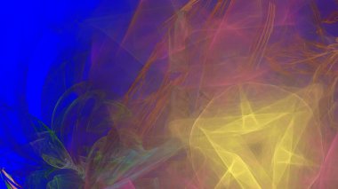 Fantezi kaotik renkli fraktal desen. Soyut Fraktal şekiller. 3D render resimde arka plan veya duvar kağıdı