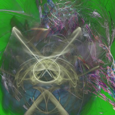 Fantezi kaotik renkli fraktal desen. Soyut Fraktal şekiller. 3D render resimde arka plan veya duvar kağıdı