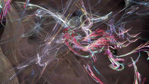 Фантазия хаотичной красочной фрактальной картины. Абстрактные фрактальные формы. 3D рендеринг фона или обоев — стоковое фото